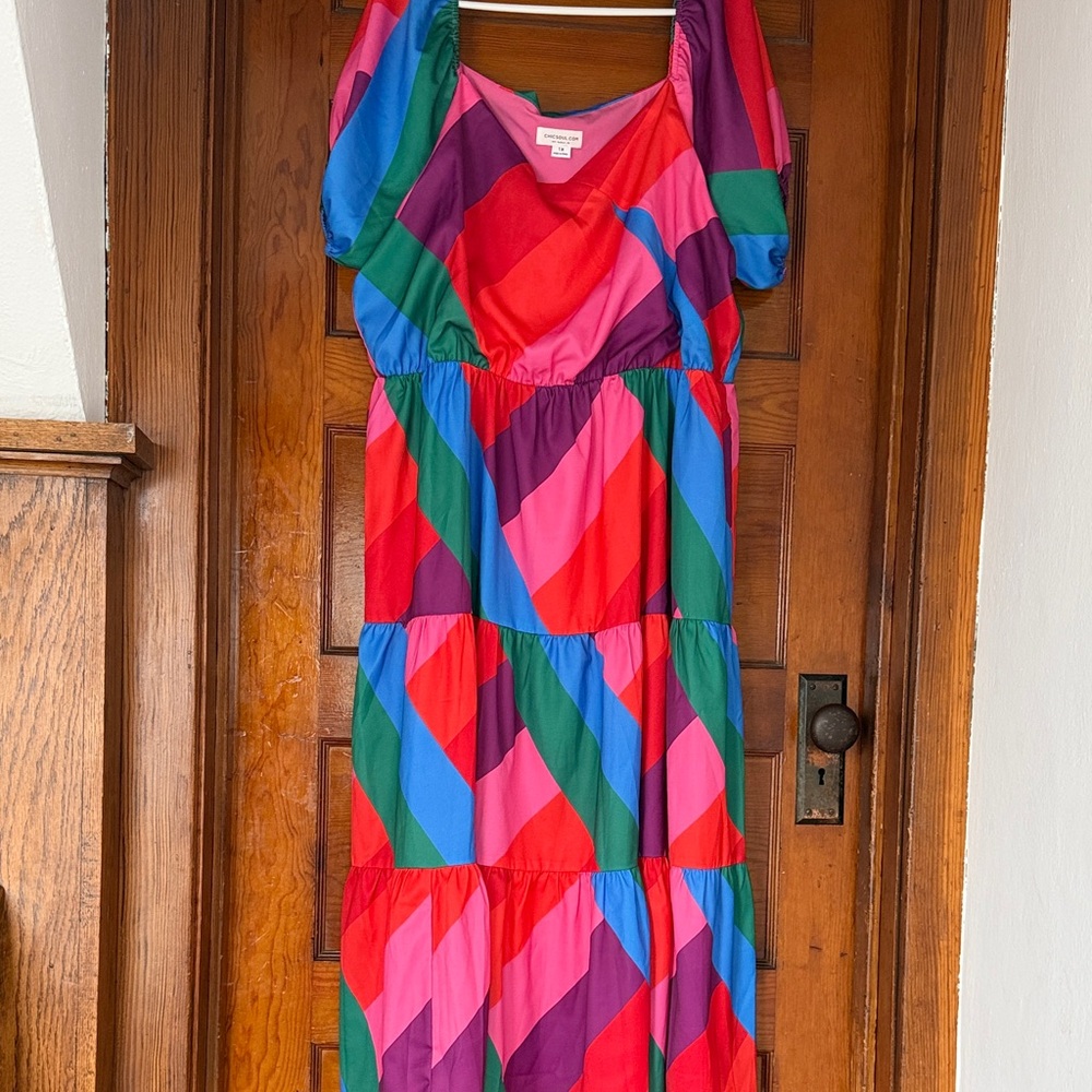 Chic Soul Colorful Geometric Patterned Dress size 1X